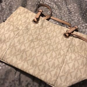 Beige logo Michael kors bag